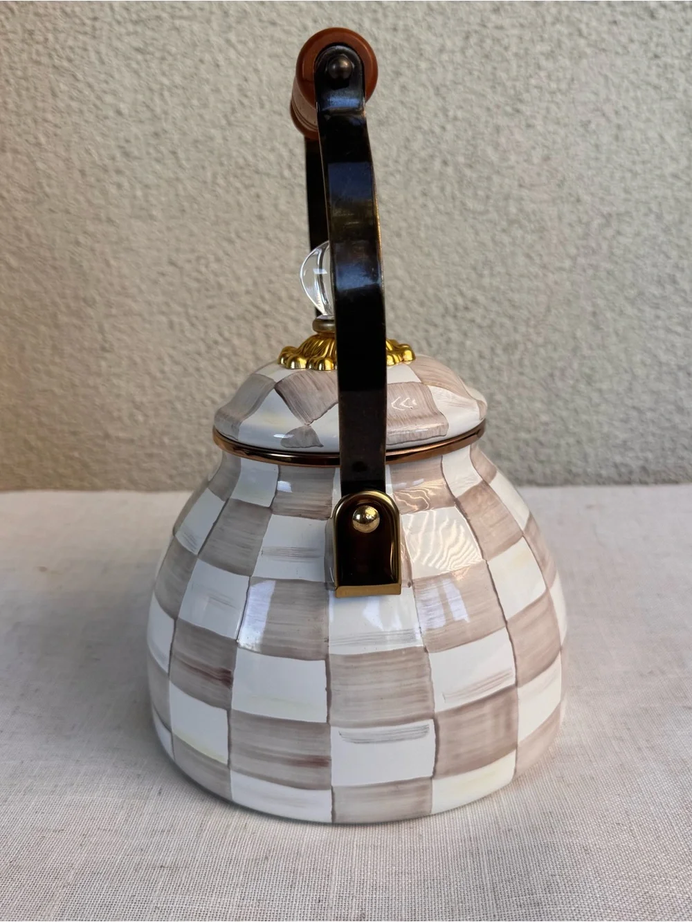 MacKenzie-Childs Mocha Check 2-Qt. Tea Kettle